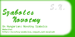 szabolcs novotny business card